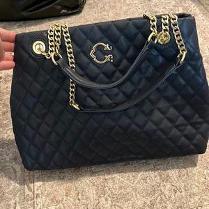 C wonder blue leather quilted bag great condition only used probably 3-4 times
